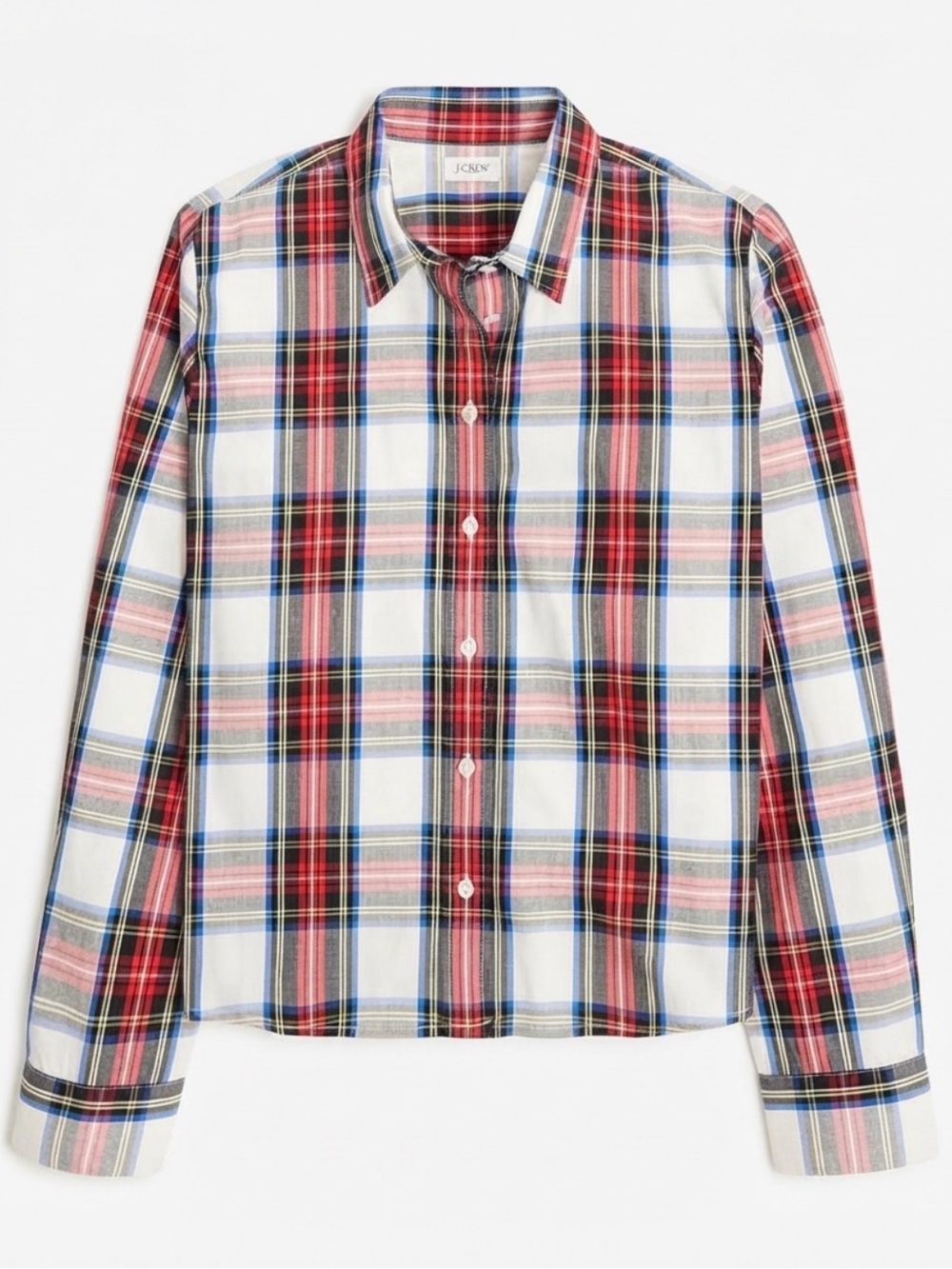 J. Crew Modern Tartan Holiday Red Plaid Button-Down Shirt - M